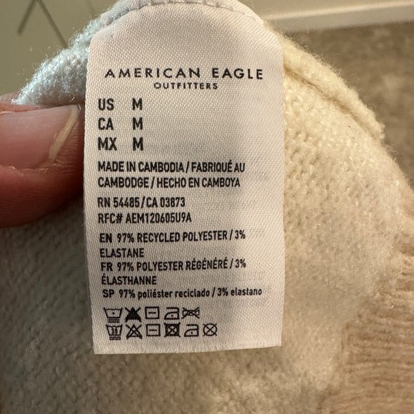 American Eagle Outfitters Soft Knit Pullover Sweater Beige/Cream-Women's Size M - Picture 4 of 5